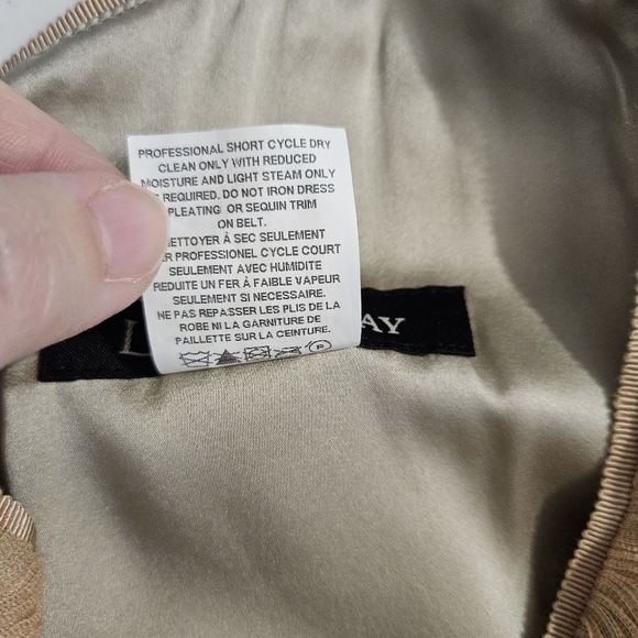 Lida Baday Champagne Silk Belted Dress - Picture 6 of 6